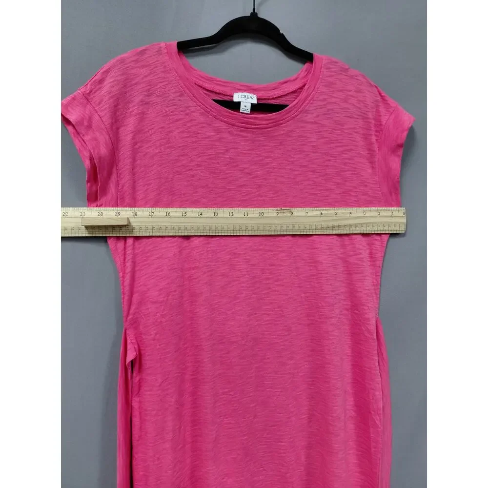 J.Crew Pink Knit Neck Tie Waist Cap Sleeve T-Shirt Dress Women Size M